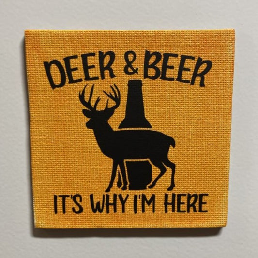 Deer & Beer magnet, 3"