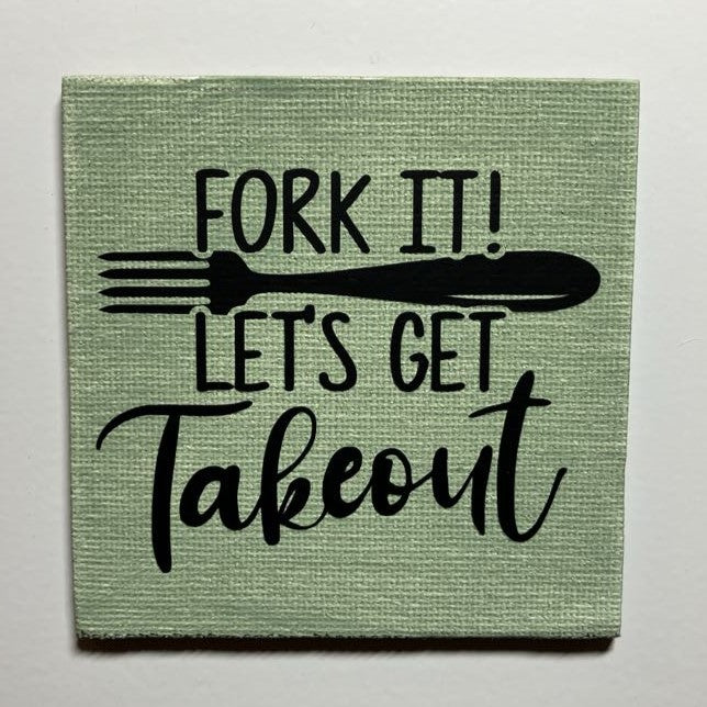 Fork it! Let's get takeout,  3" magnet, green, multiple options