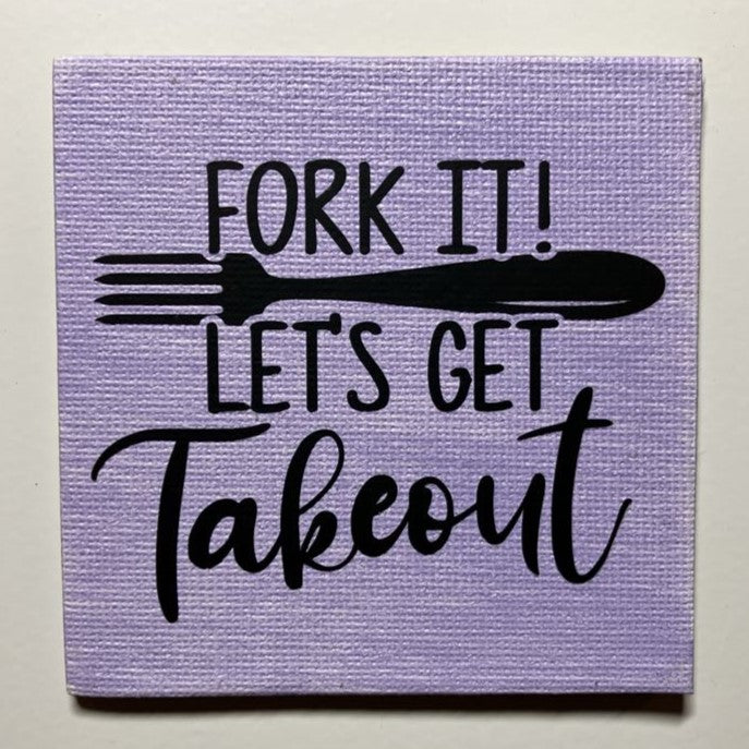 Fork it! Let's get takeout,  3" magnet, purple, multiple options