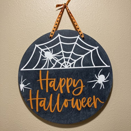 Happy Halloween Spider Sign