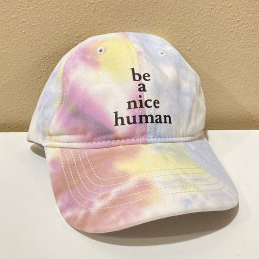 Be A Nice Human Baseball cap, Multiple Colors Available, tie dye