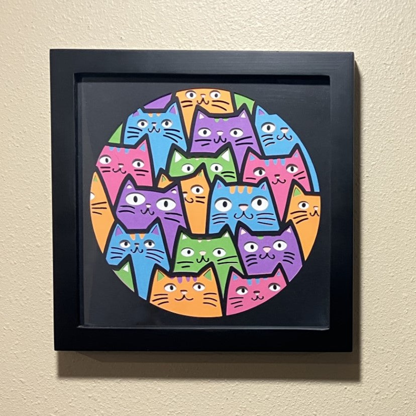 Colorful Cats, layered art