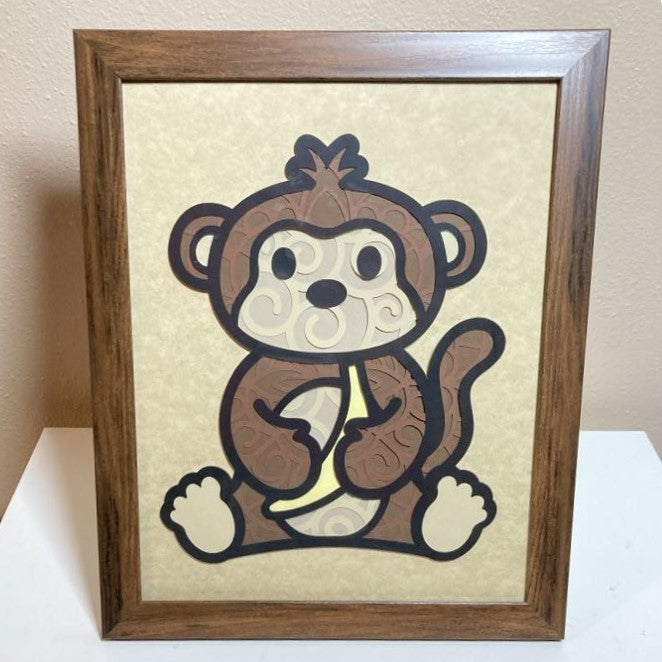 Monkey with banana, Layered Art