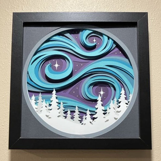 Northern Lights - Layered Art Shadow Box