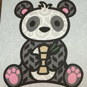 Panda with bamboo, Layered Art
