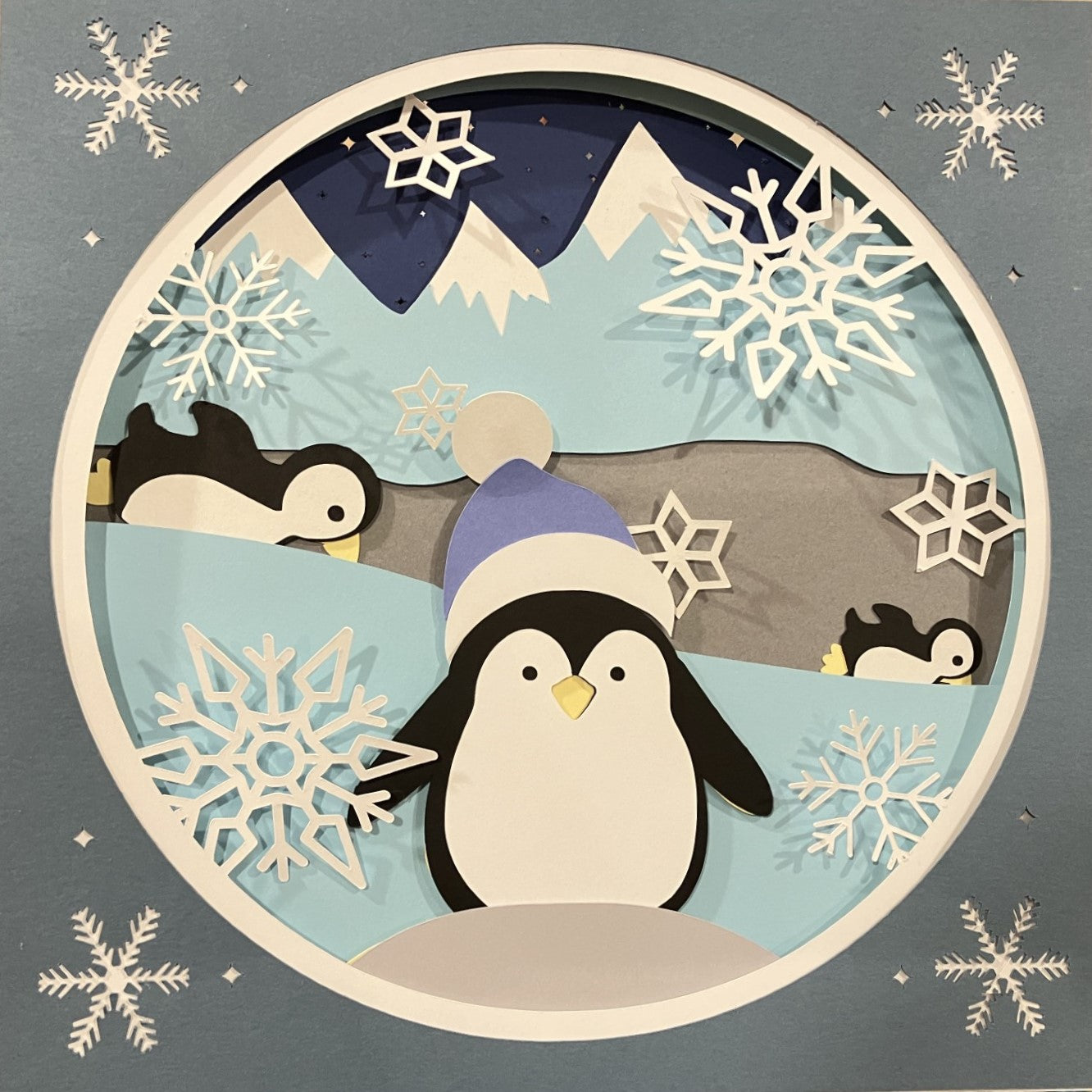 Playing Penguins, Shadowbox, close up