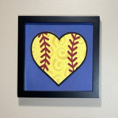 Softball, Layered Art, 8x8