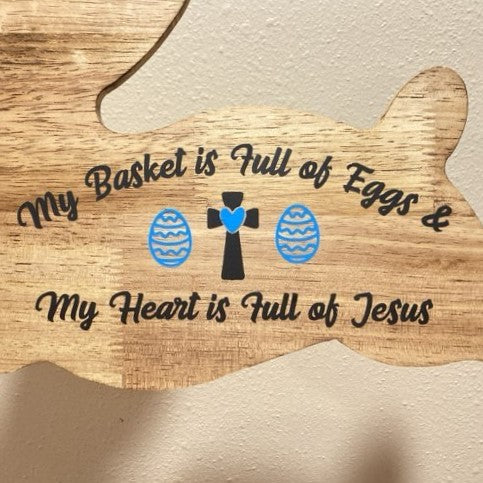 Bunny Shaped Wood Sign