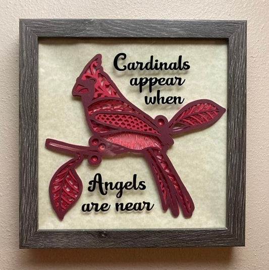 Cardinals Appear when Angels are Near layered wall art