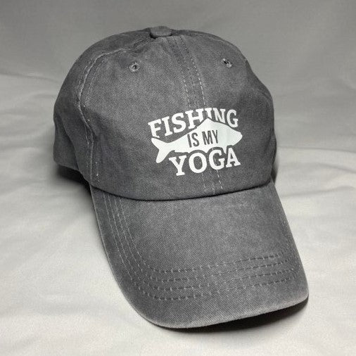 Fishing is my Yoga, Baseball Cap, Gray