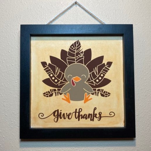 Give Thanks Turkey Wall Art