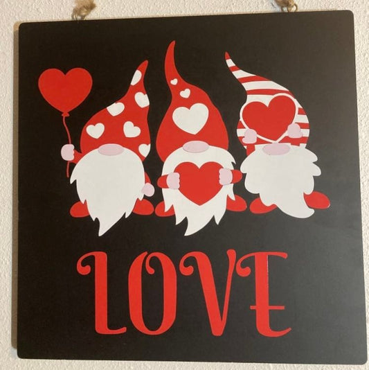Two Sided Gnome Sign, Valentine's Day