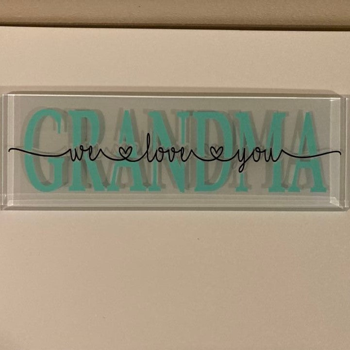 We Love You MOM & GRANDMA Glass Tiles, Multiple Options