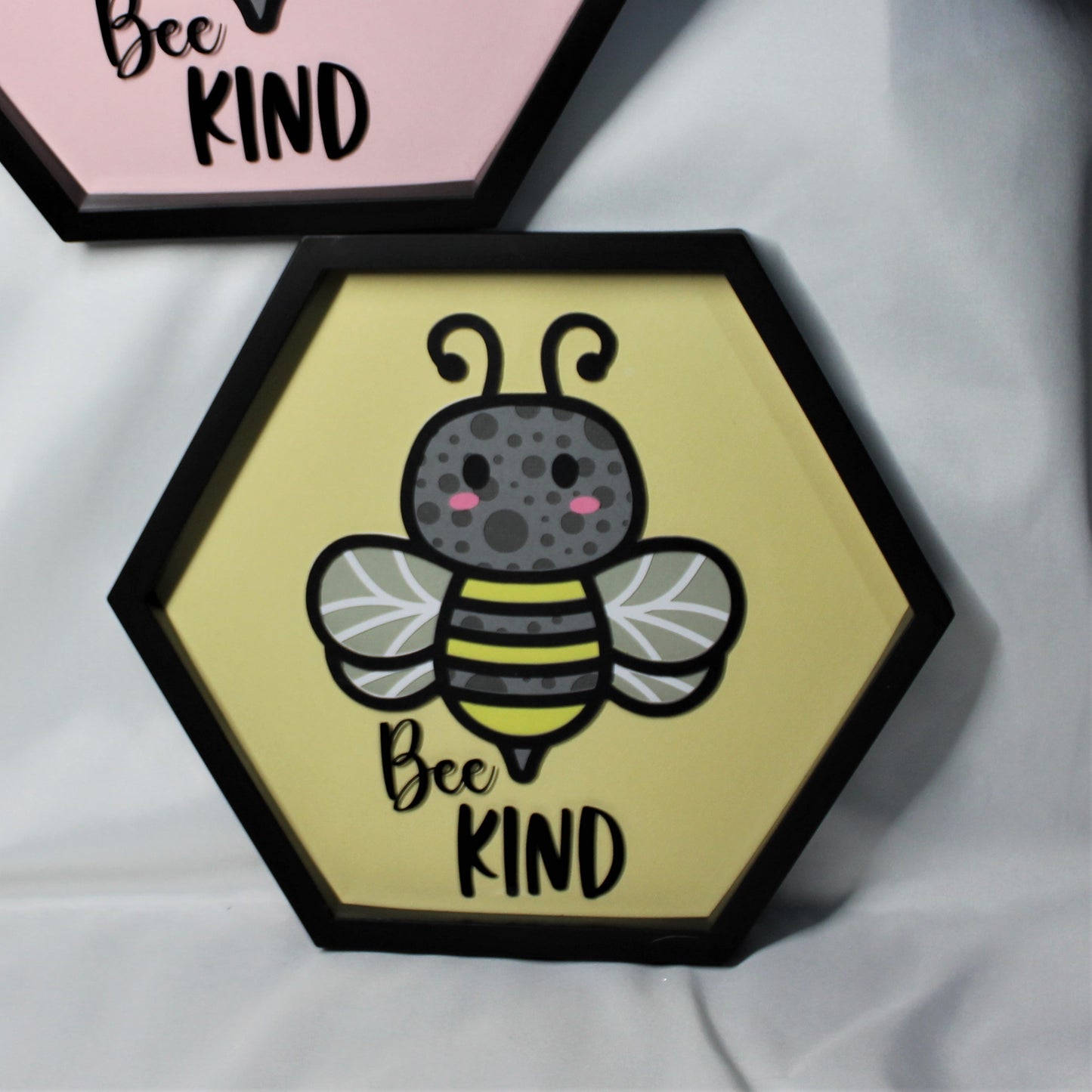 Bee Kind Layered Art Hexagon Frame