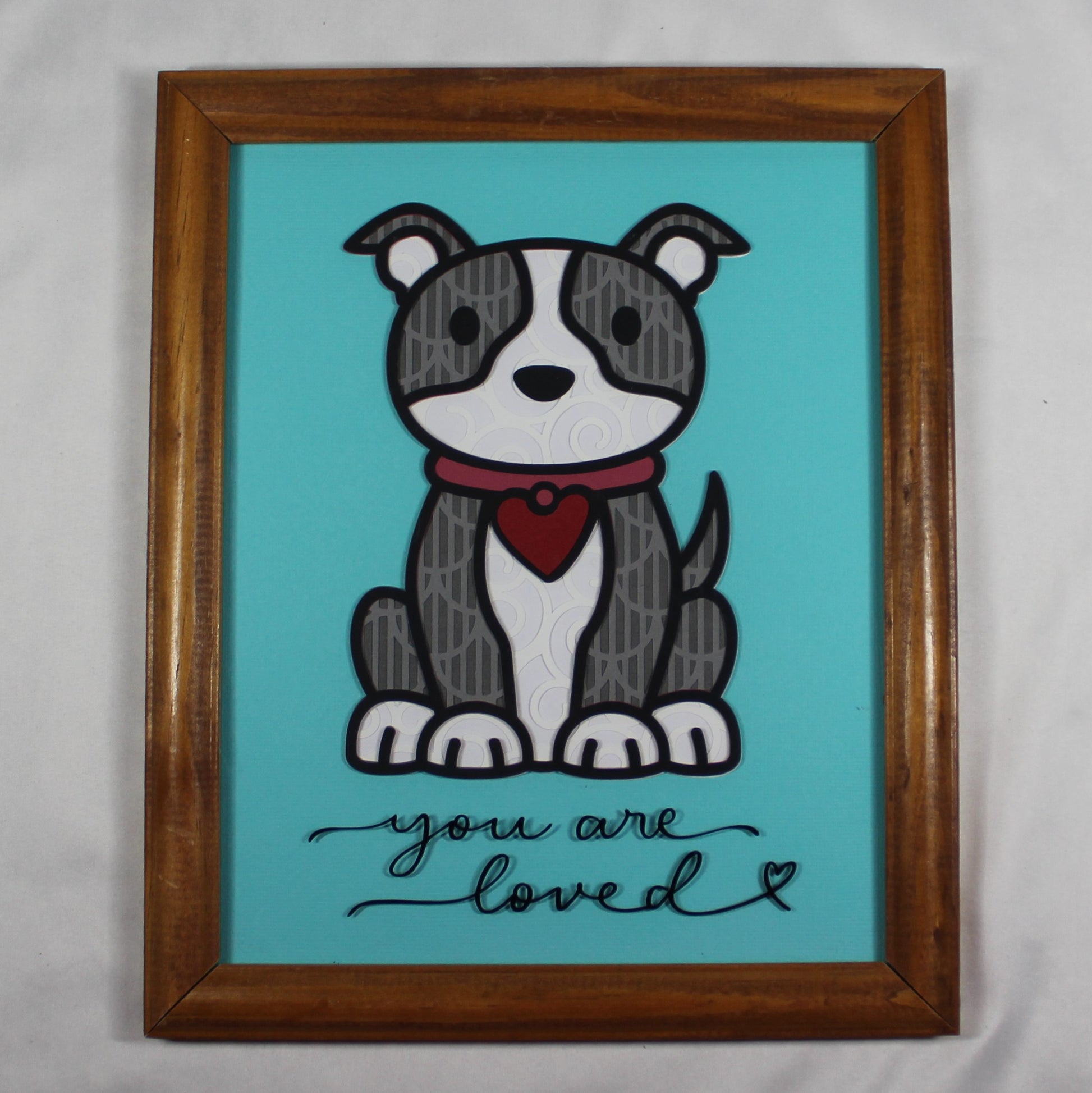 Boston Terrier You Are Loved Layered Wall Art