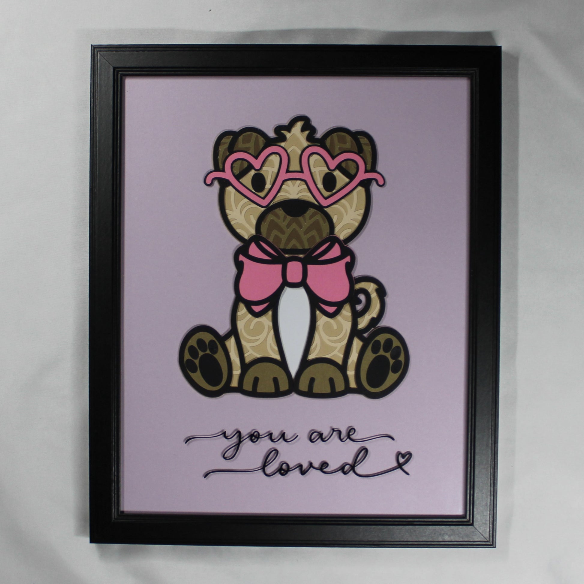 Pug You Are Loved Layered Art 8x10