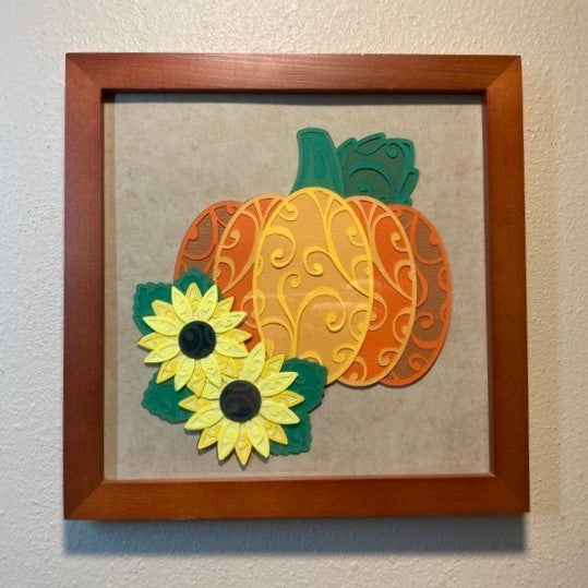 Pumpkin & Sunflowers, Layered Art