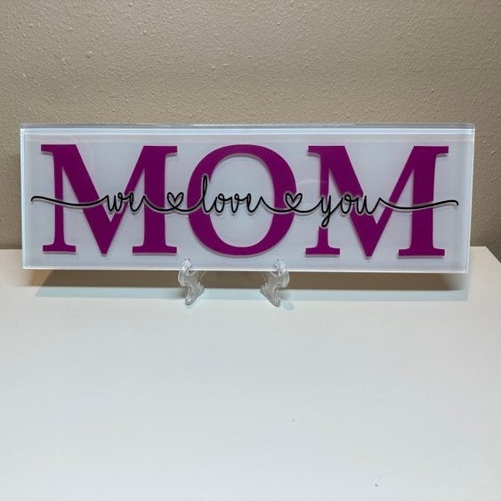 We Love You MOM & GRANDMA Glass Tiles, Multiple Options