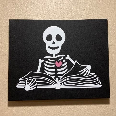 Skeleton Reading, Canvas