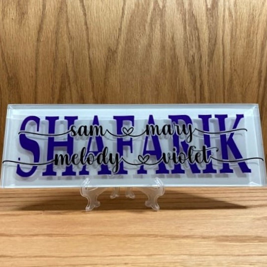 Personalized Family Name Glass Tiles