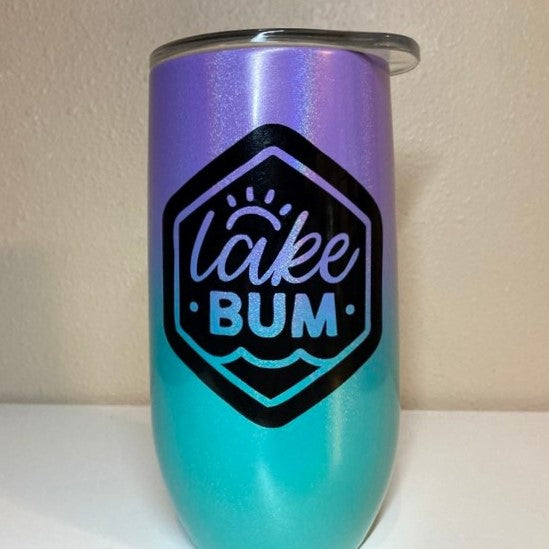 Insulated Stainless Steel Tumblers With Lids, Lake Bum