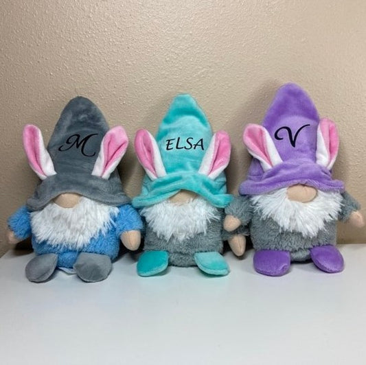 Personalized gnomes with bunny ears, all colors