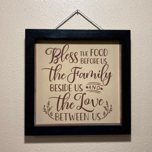 Bless Food, Family & Love, Wall Art