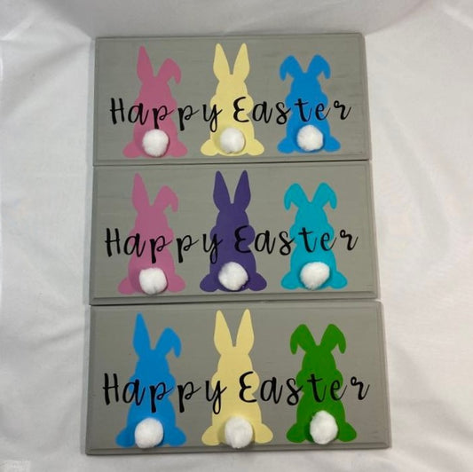 Happy Easter Bunny Tails Signs