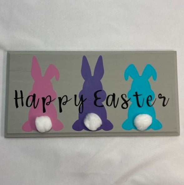 Happy Easter Bunny Tails Sign