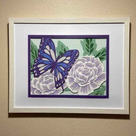 Butterfly & Flowers Layered Wall Art