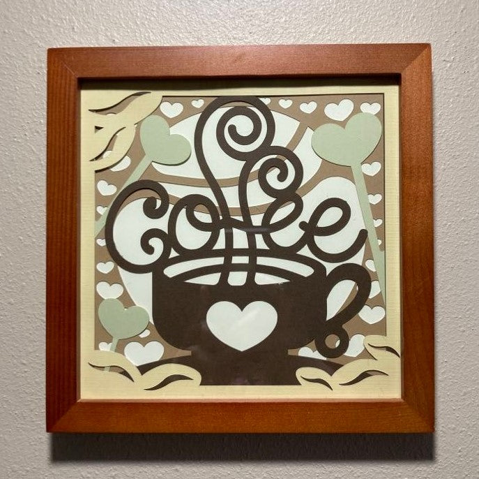 Coffee, layered art, Multiple colors available