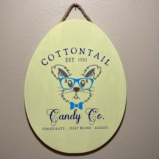 Cottontail Candy Co Wood Easter Sign