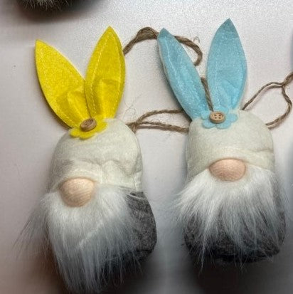 Personalized Easter Gnomes, Hanging, yellow and light blue