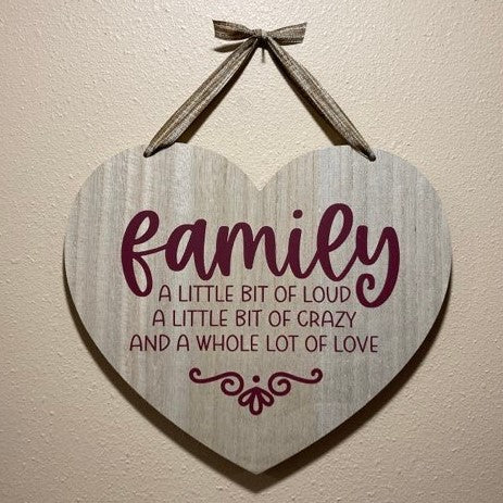 Family, Heart Shaped Sign