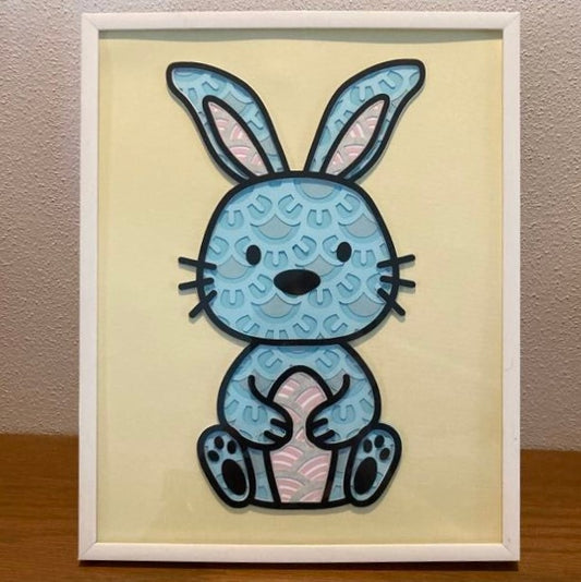 Pastel Bunny, 8x10, Layered Art