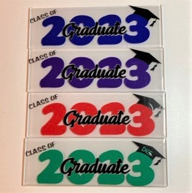 Graduate, Class of 2023 Glass Tile, customized colors