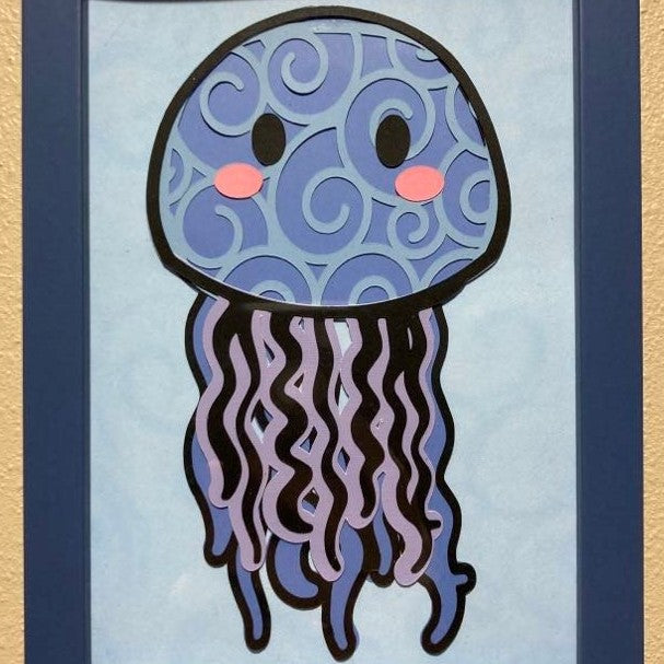 Jellyfish, Layered Art, close up