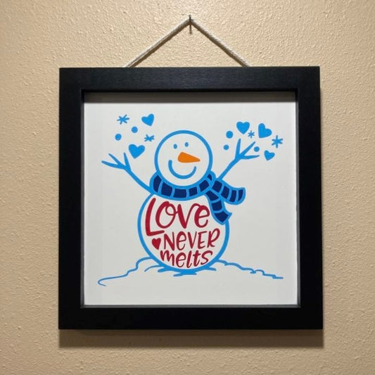 Love Never Melts Snowman, Wall Art