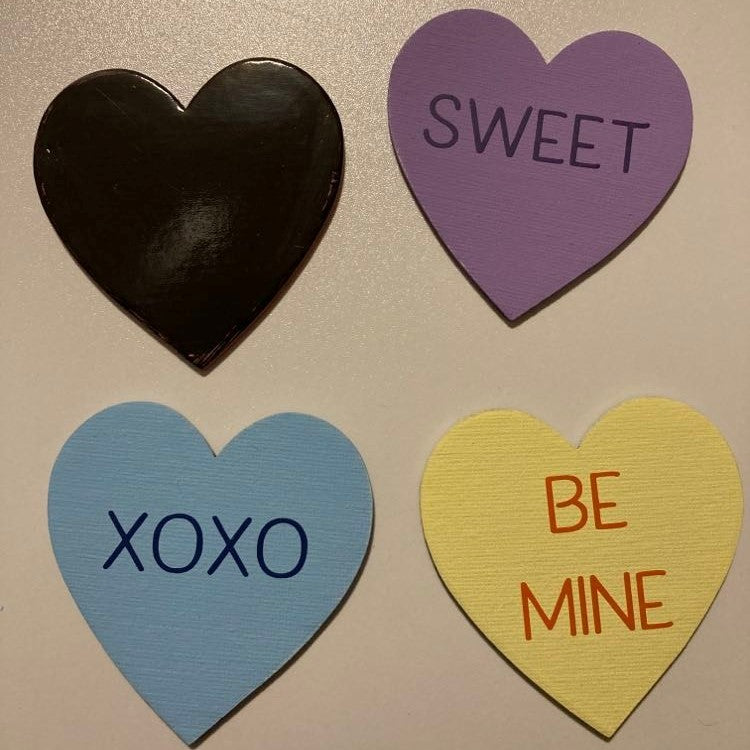 Heart Magnet set with back shown
