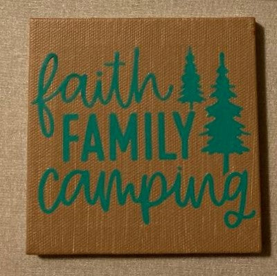 Faith Family Camping Canvas Magnet