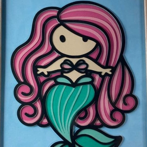 Mermaid layered art close up