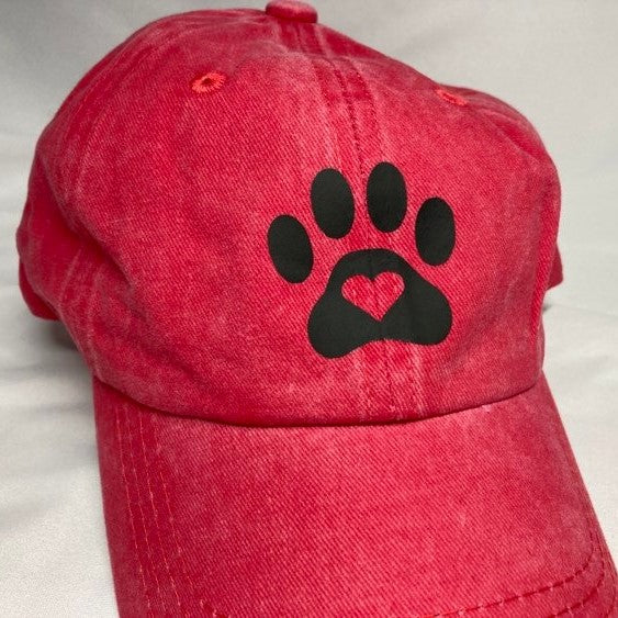 Paw print Baseball cap, Multiple Colors Available