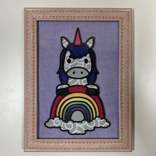 Unicorn with Rainbow, layered art