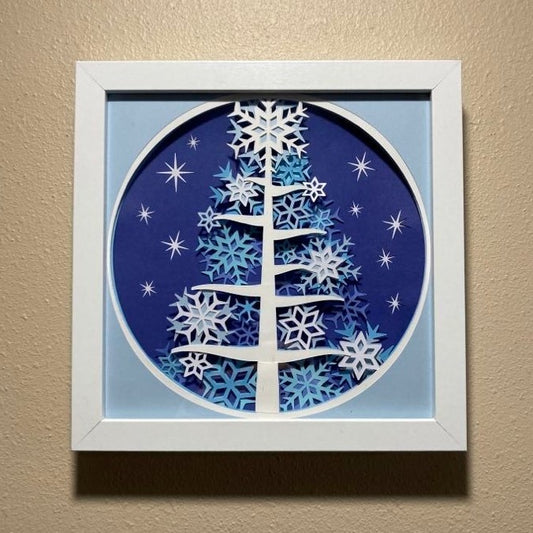 Winter Snowflake Tree, Shadow Box