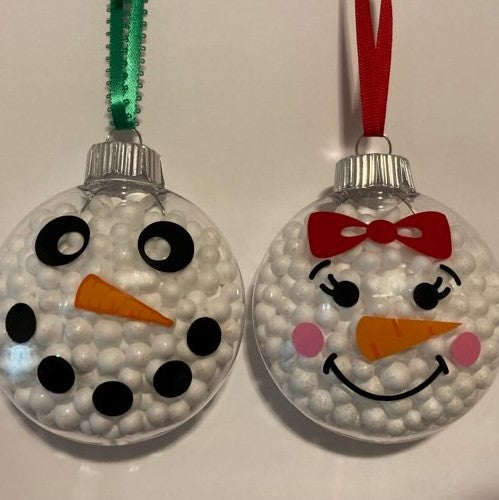 Snowman face ornaments