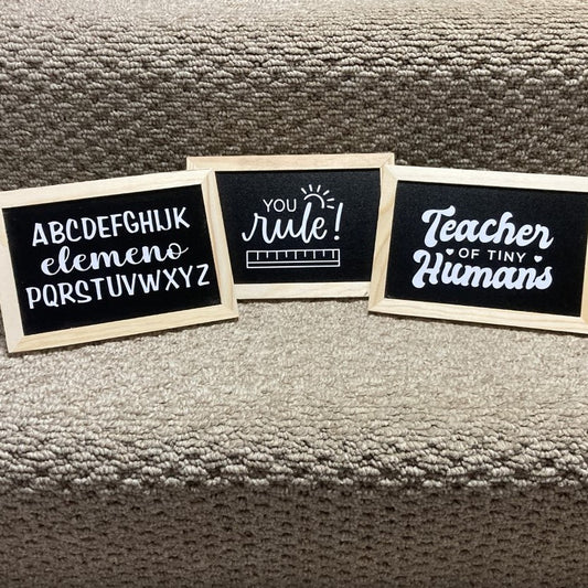 Teacher Blackboard Desk/Table Sign, Multiple Options