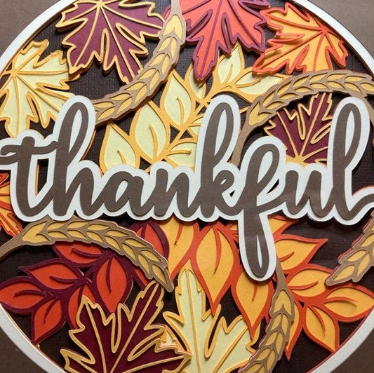 Thankful - Layered Art Shadow Box, close up