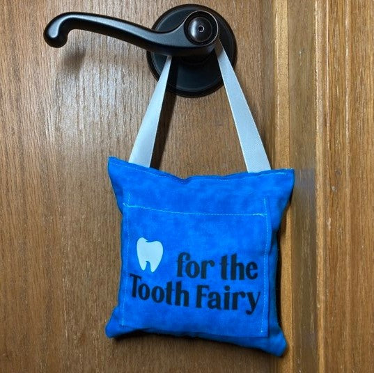Tooth Fairy Pillow, Door Hanger, back side with pocket