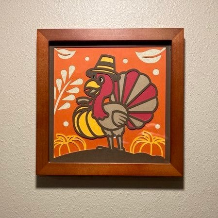 Turkey and pumpkins, Layered Art